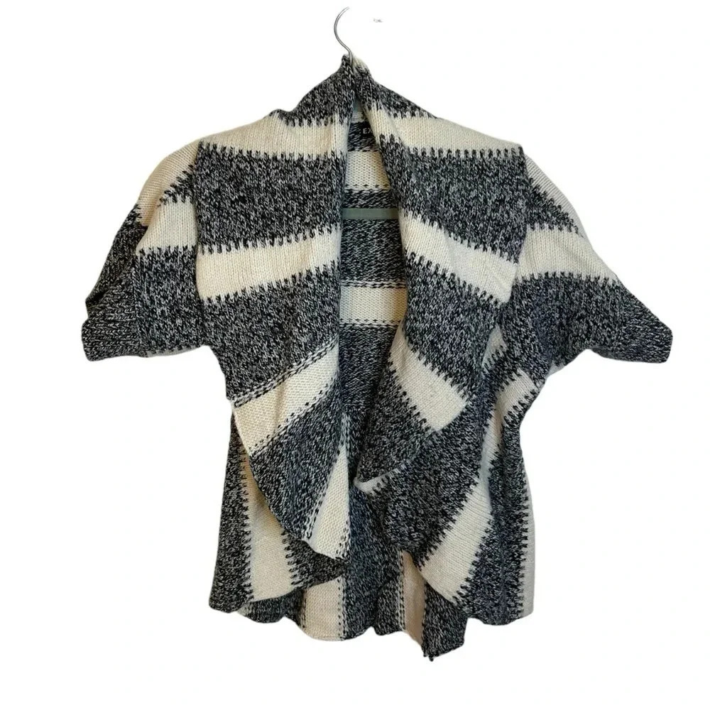 Express Striped Wool Blend Ruffle Cardigan - Picture 1 of 4